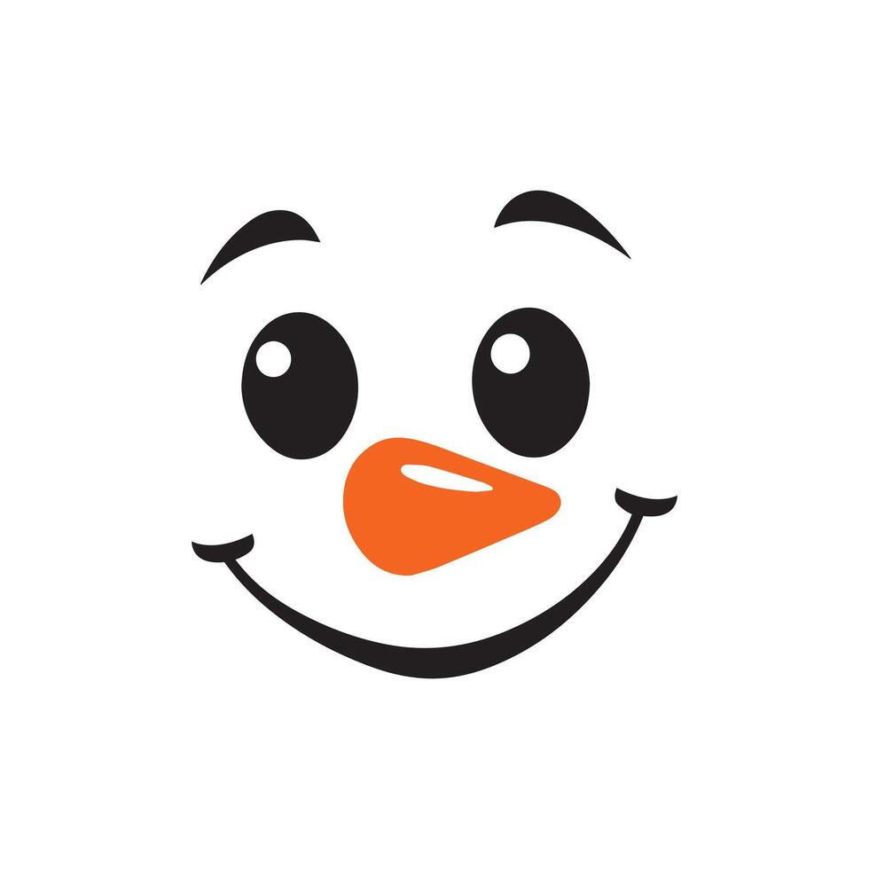 Laughing Snowman Face with Wide Eyes Illustration vector
