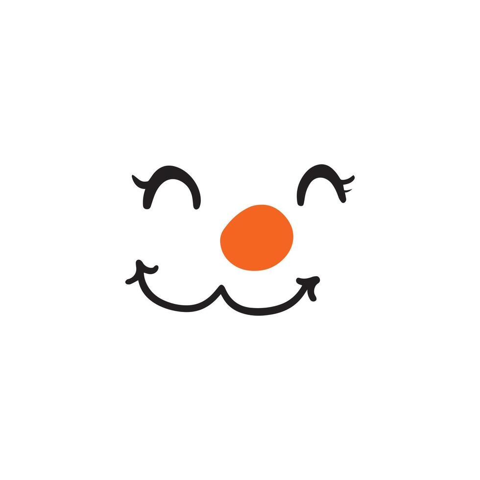 Funny Snowman Eyes and Face Design for Winter vector