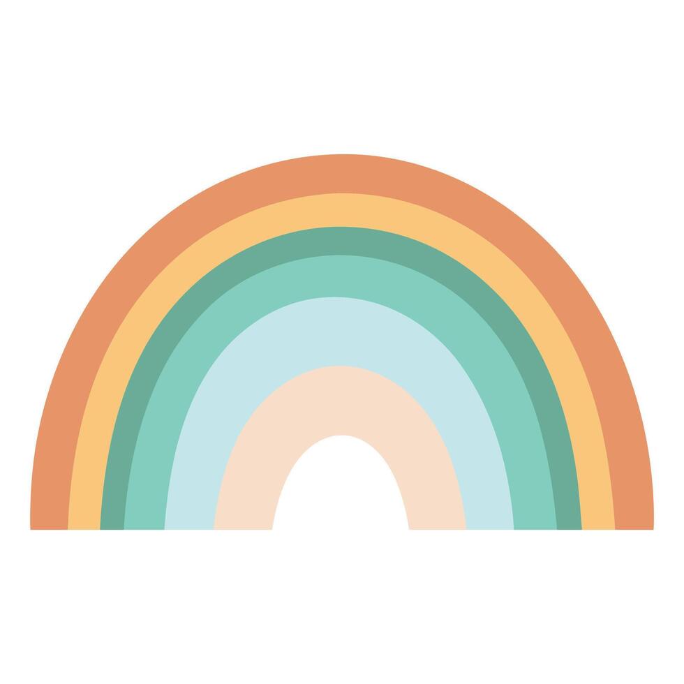 Happy Rainbow Doodle Design with Shapes vector
