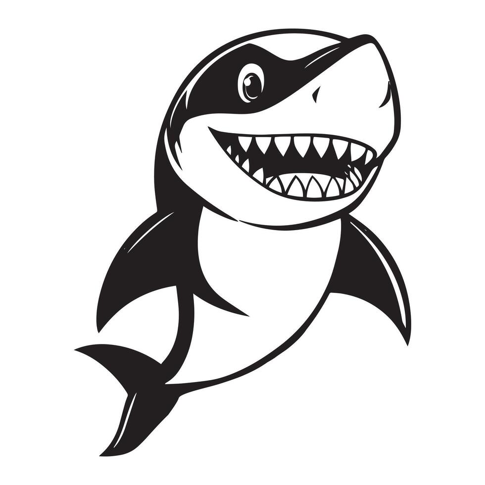 Unique Shark Silhouette Illustration with a Bold and Energetic Look for Web and Print vector