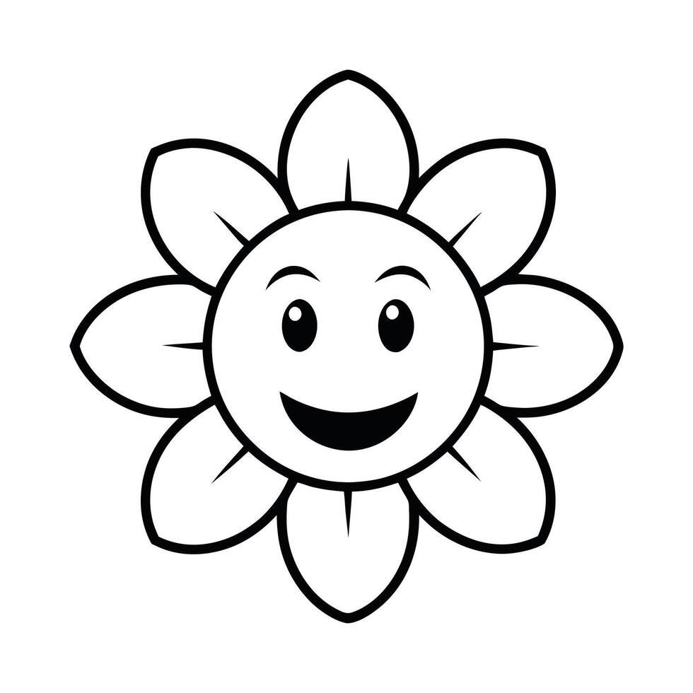 Colorful Sunflower Smiley Face Icon Representing Happiness and Positivity for Creative Use vector