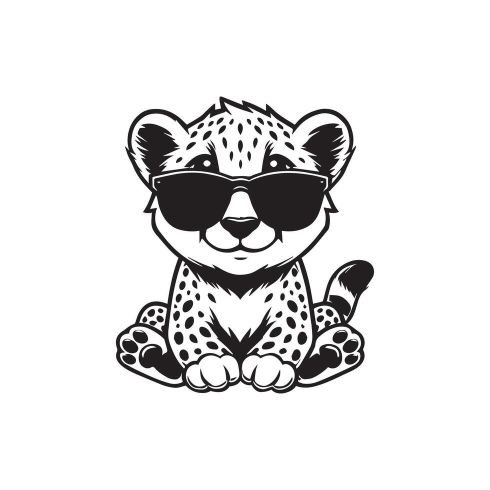 Cool Joyful Cheetah in Sunglasses Illustration vector