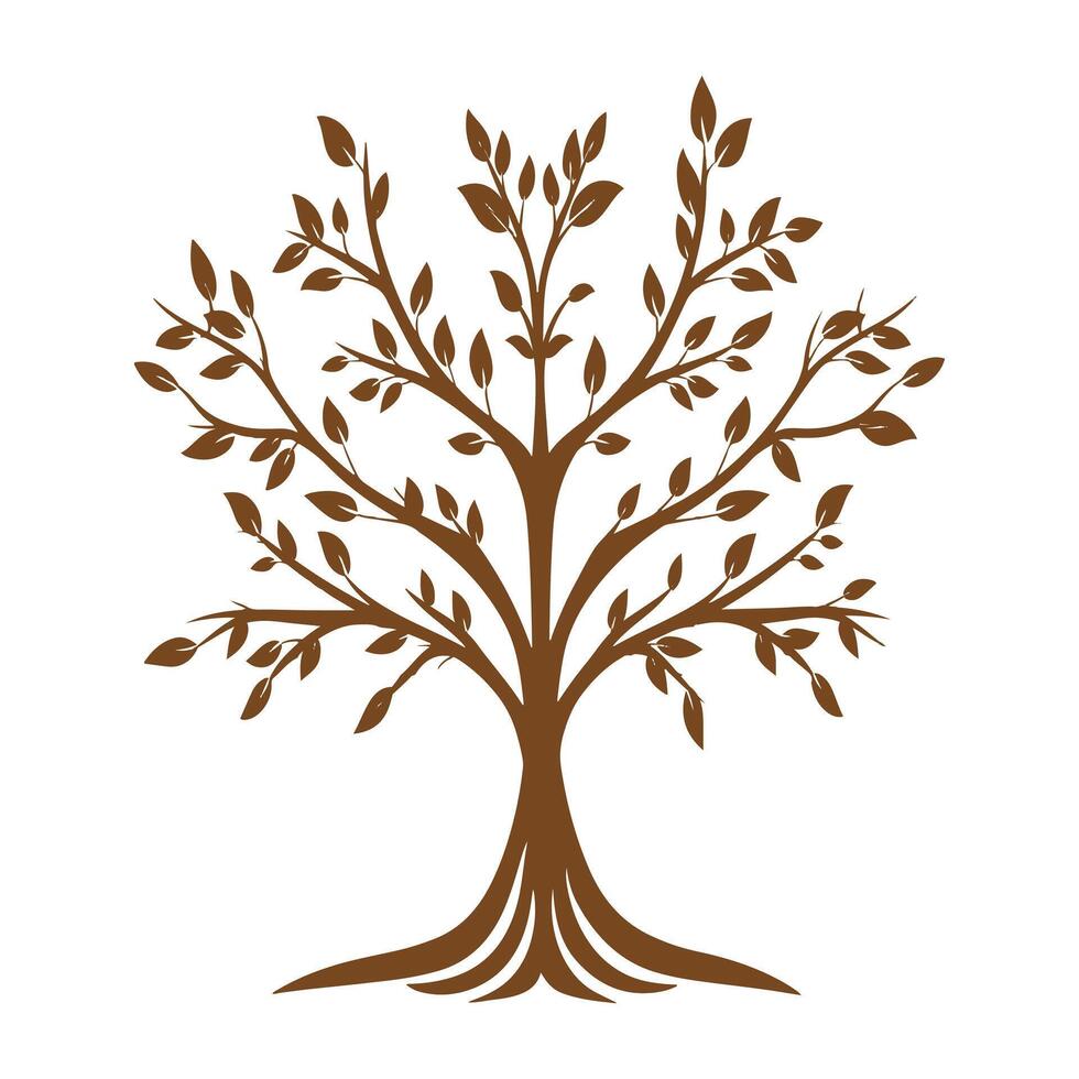 Leafy Tree with Logo Branding Illustration vector