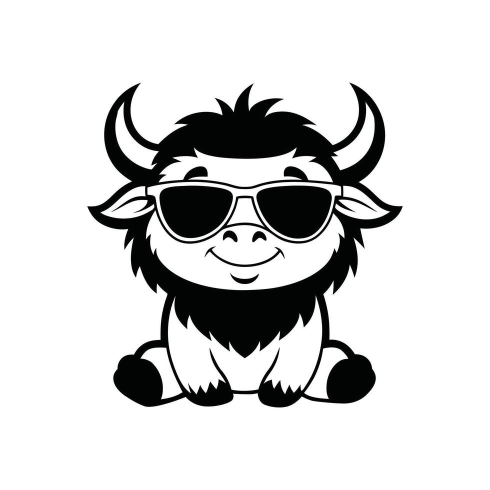 Stylish Joyful Buffalo Rocking Shades vector