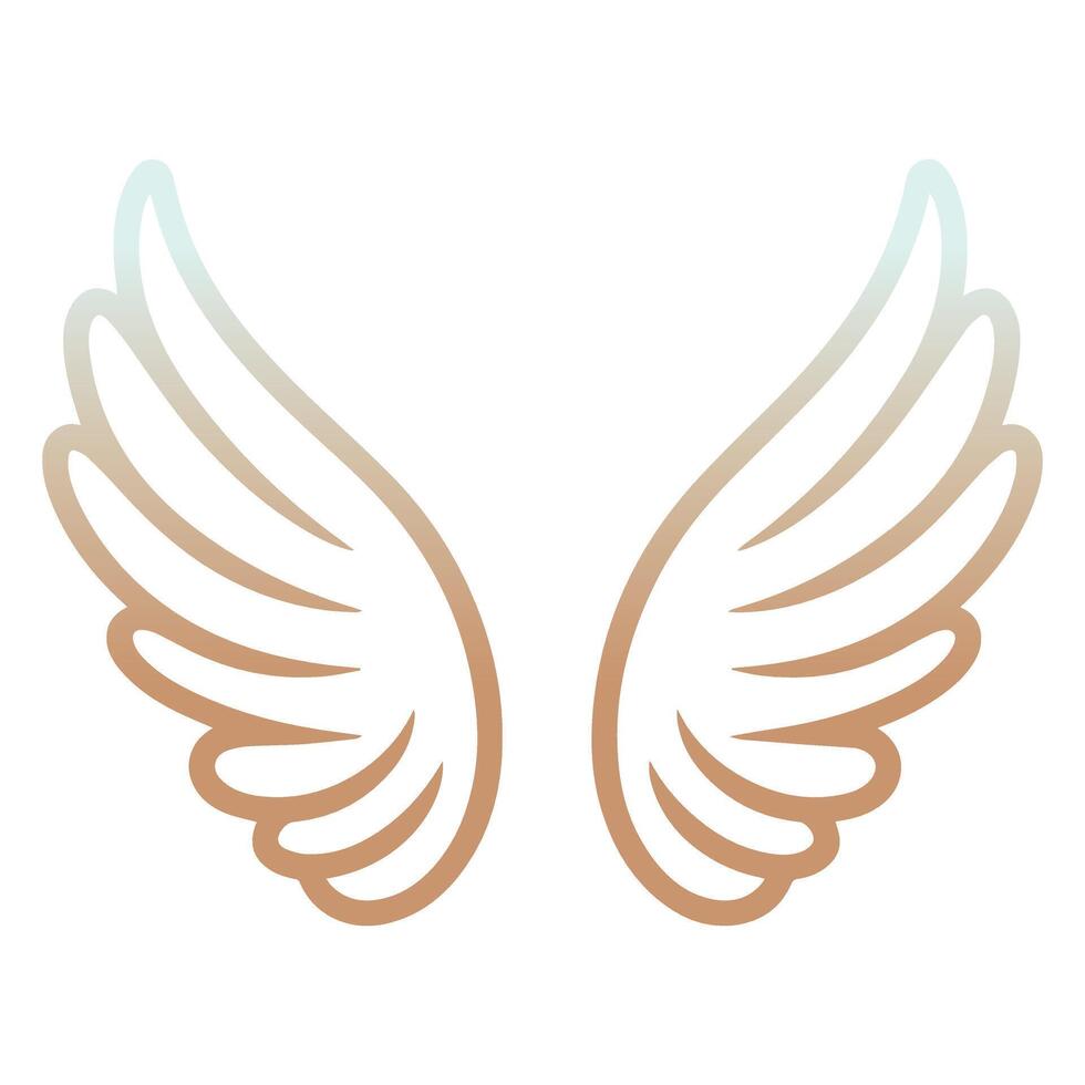 Flat Colorful Design Angel Wings Element vector