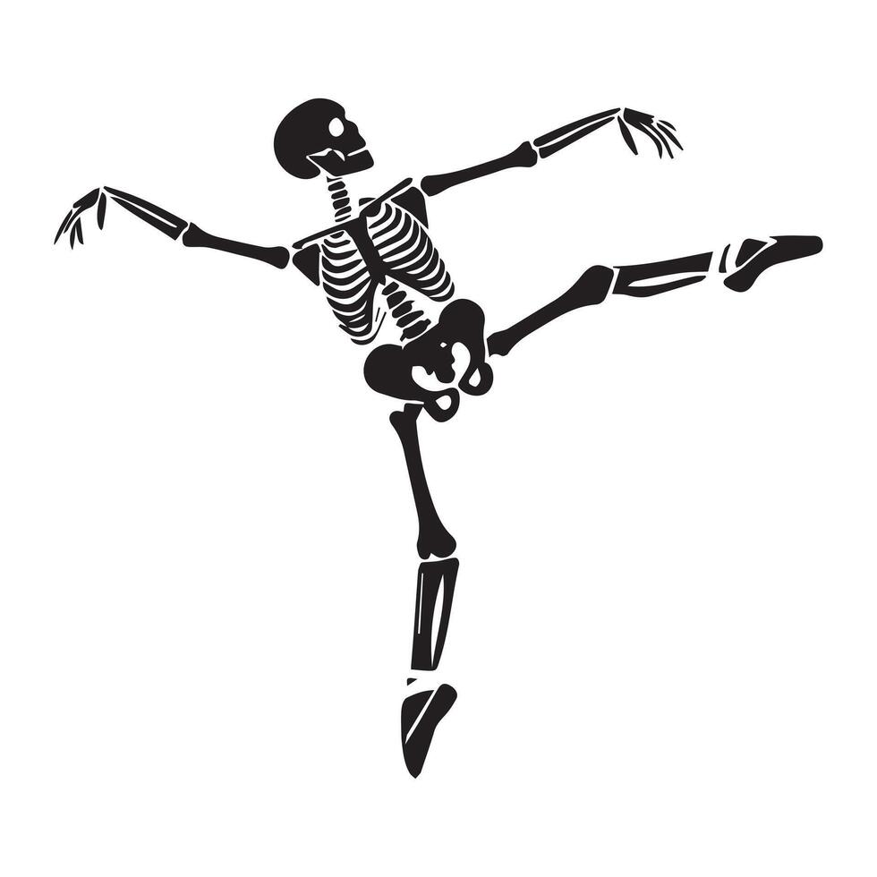 Energetic Dancing Skeleton Clipart Design vector