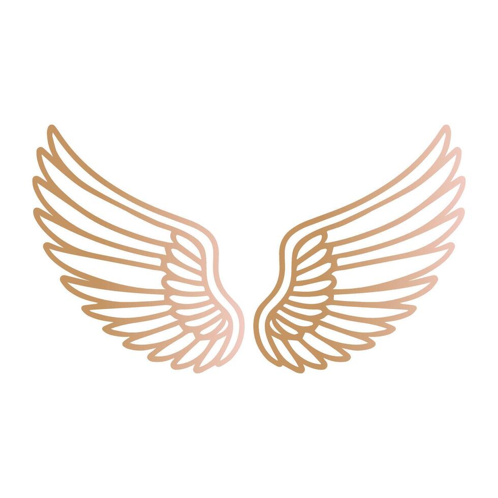 Elegant Flat Design Angel Wings illustration vector