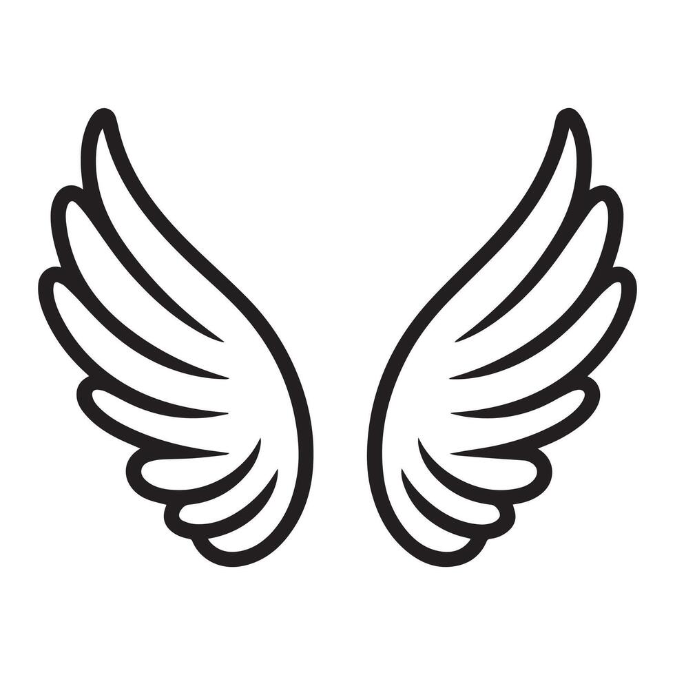 Artistic Angel Wing Sketch for Graphic Design vector