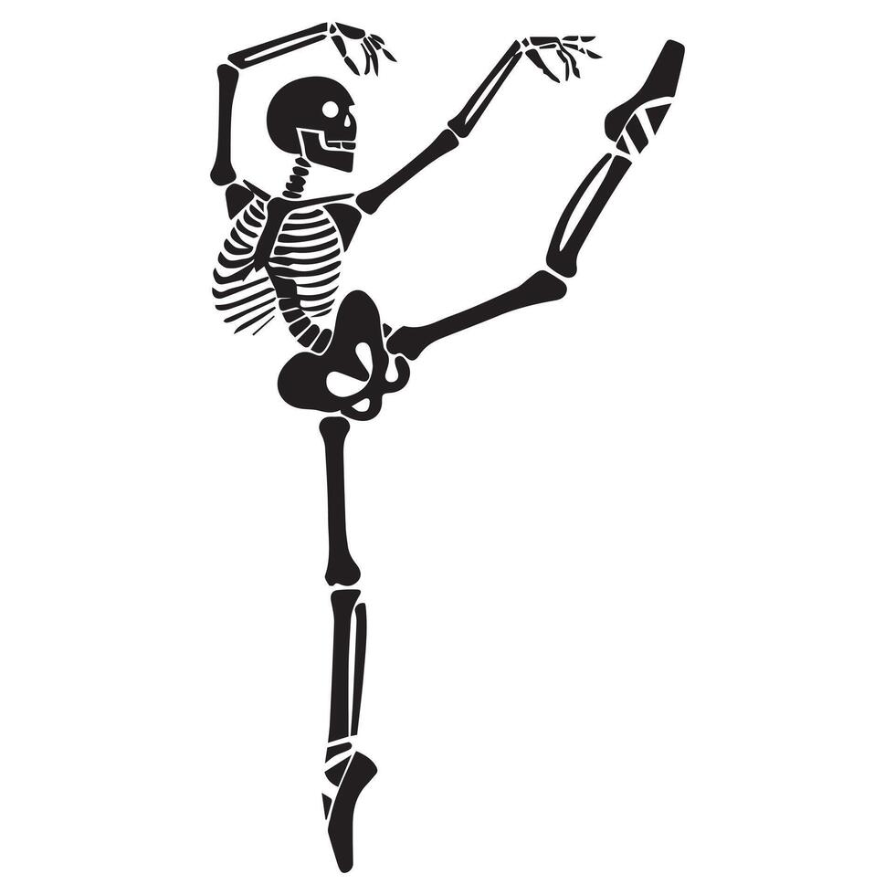 Groovy Dancing Skeleton Illustration vector
