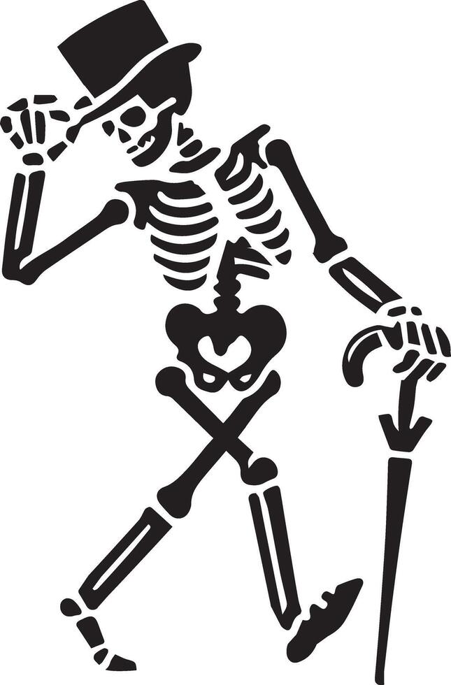 Skeleton Dancer in Motion Illustration vector
