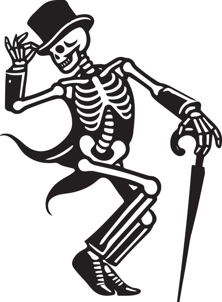 Creepy Dancing Skeleton Clipart Collection vector