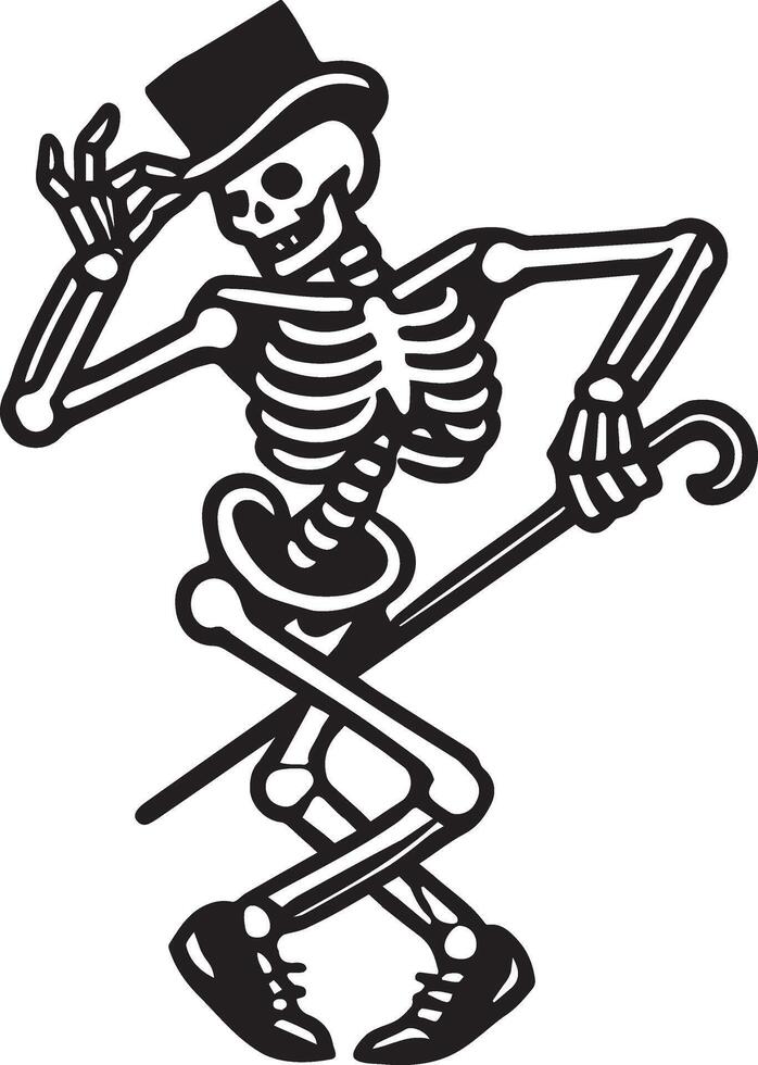 Spooky Dancer Skeleton Artwork vector