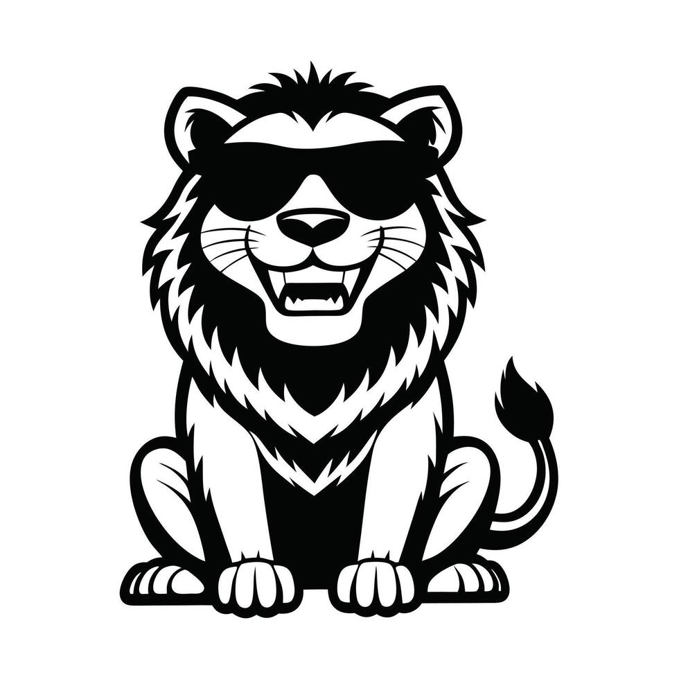 Sunny Day Vibes Baby Lion in Sunglasses vector