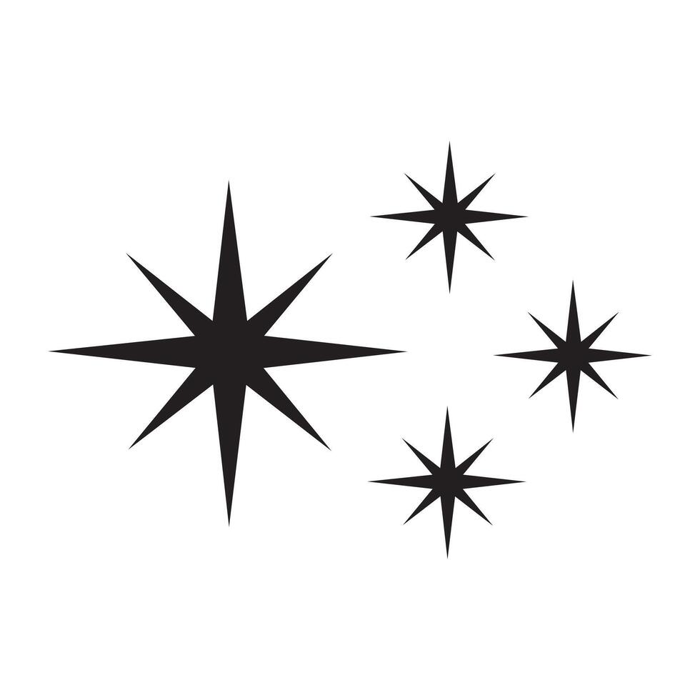Magic Firework Star Icon with Glow and Sparkle Effect vector