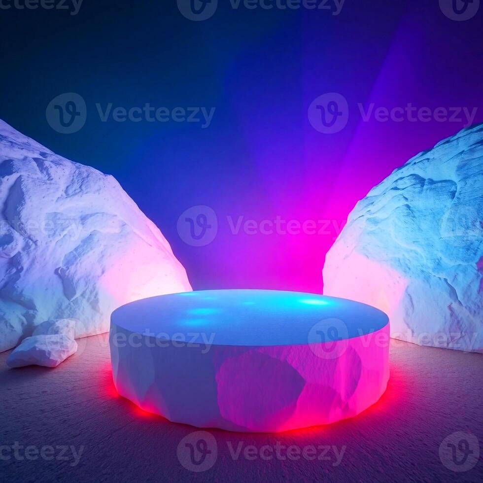 Modern 3D Product Display on Minimal Podium Stand photo