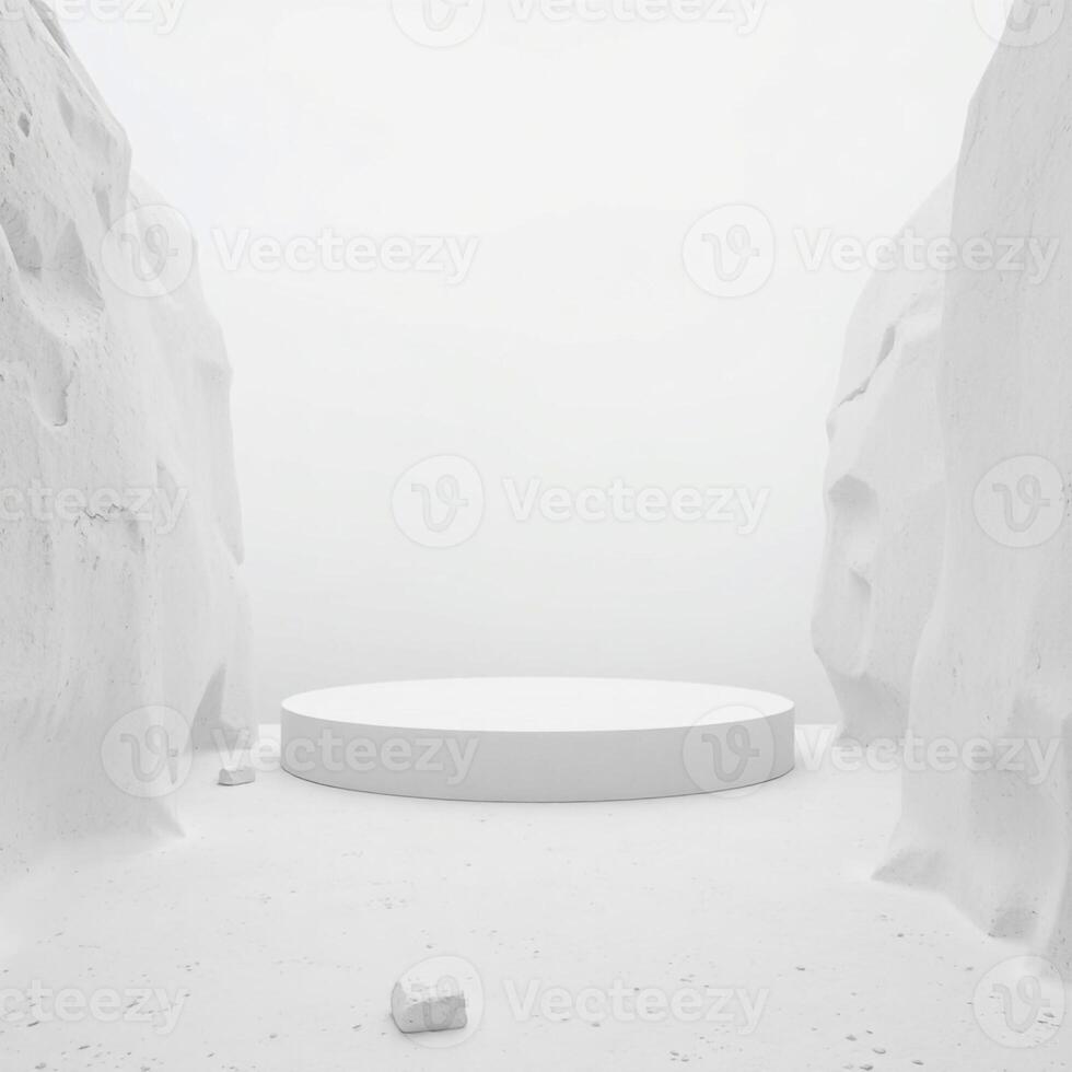 Modern 3D Product Display on Minimal Podium Stand photo