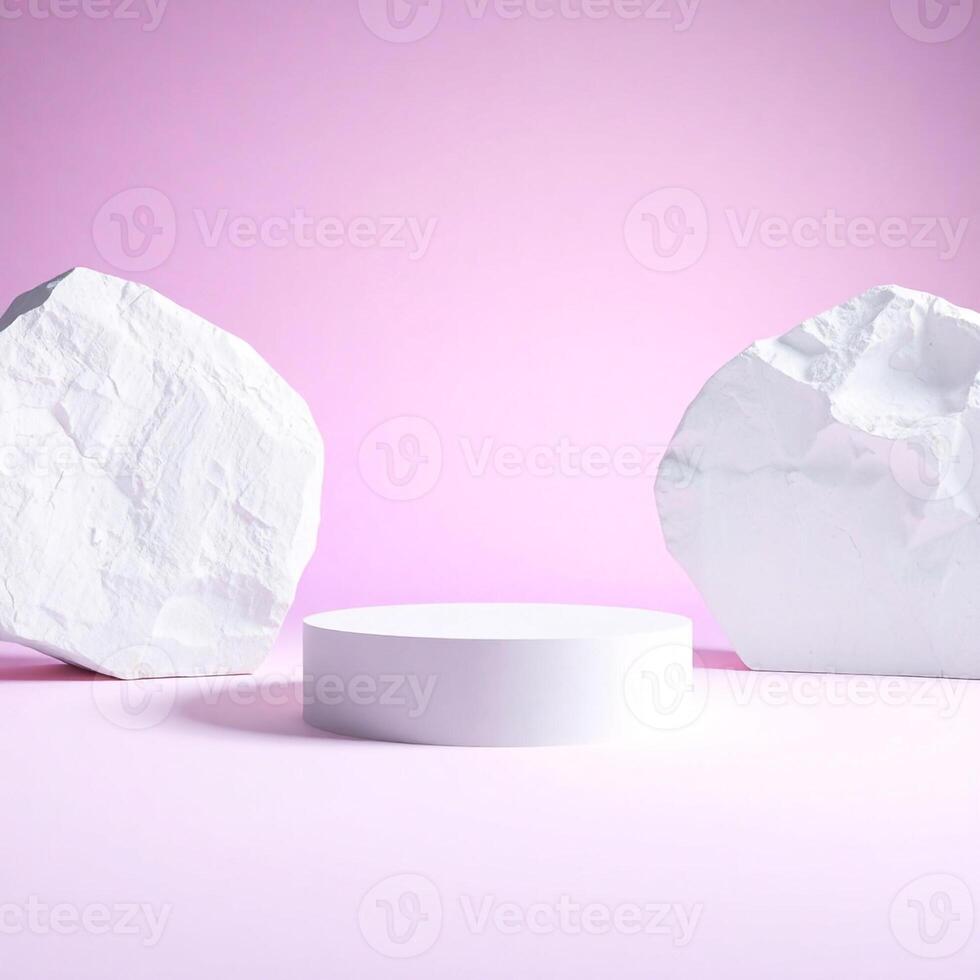 Modern 3D Product Display on Minimal Podium Stand photo