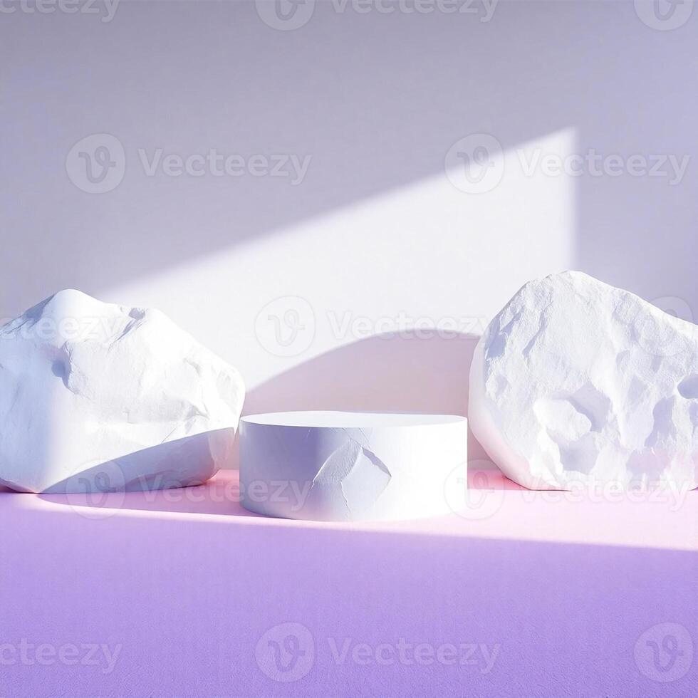 Modern 3D Product Display on Minimal Podium Stand photo