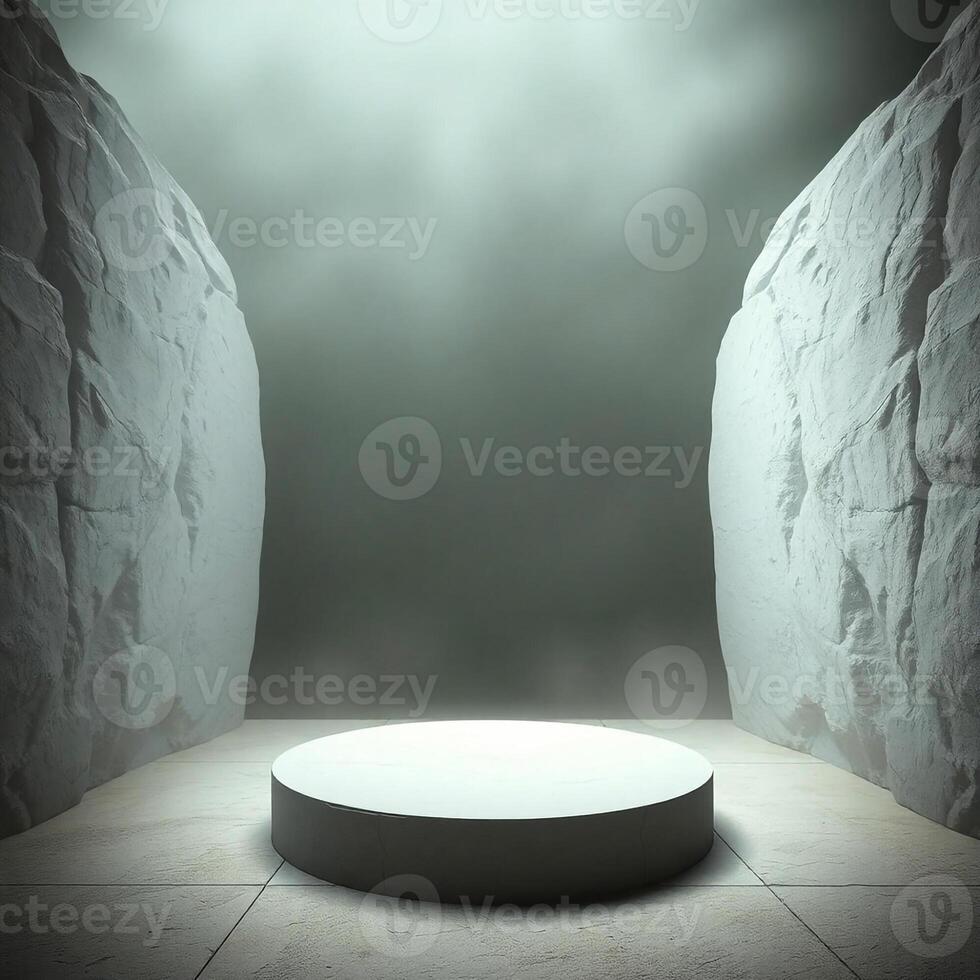 Modern 3D Product Display on Minimal Podium Stand photo