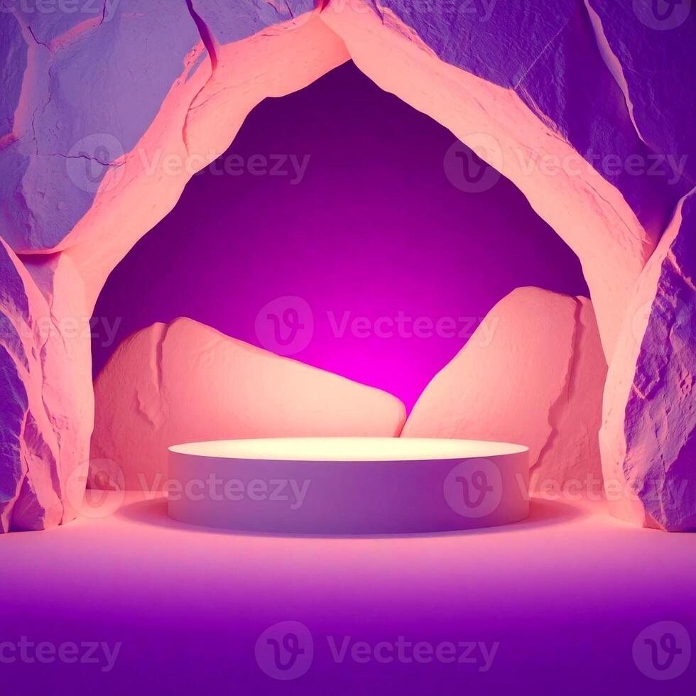 Modern 3D Product Display on Minimal Podium Stand photo