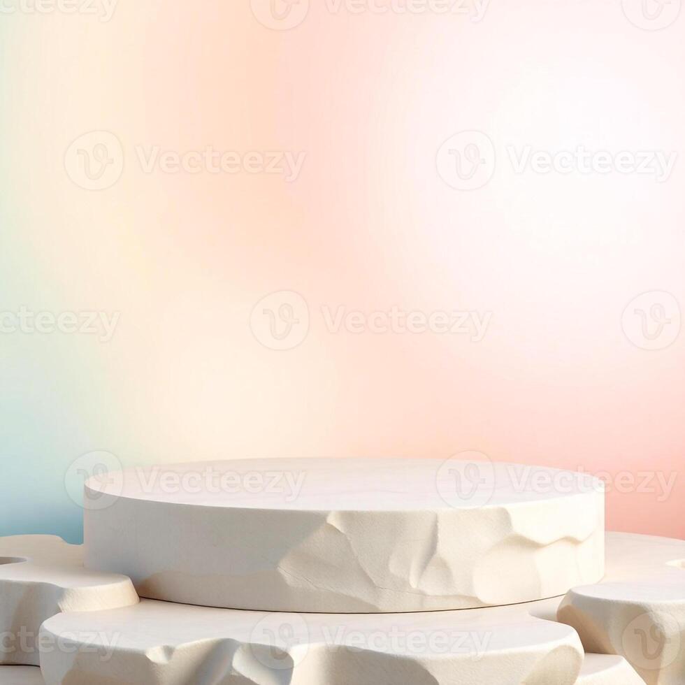 Modern 3D Product Display on Minimal Podium Stand photo