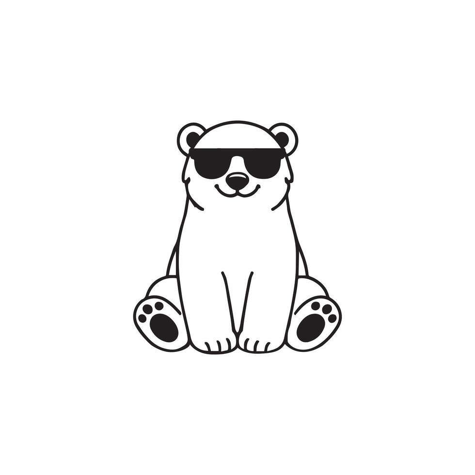 Adorable Polar Bear Cub in Sunglasses vector