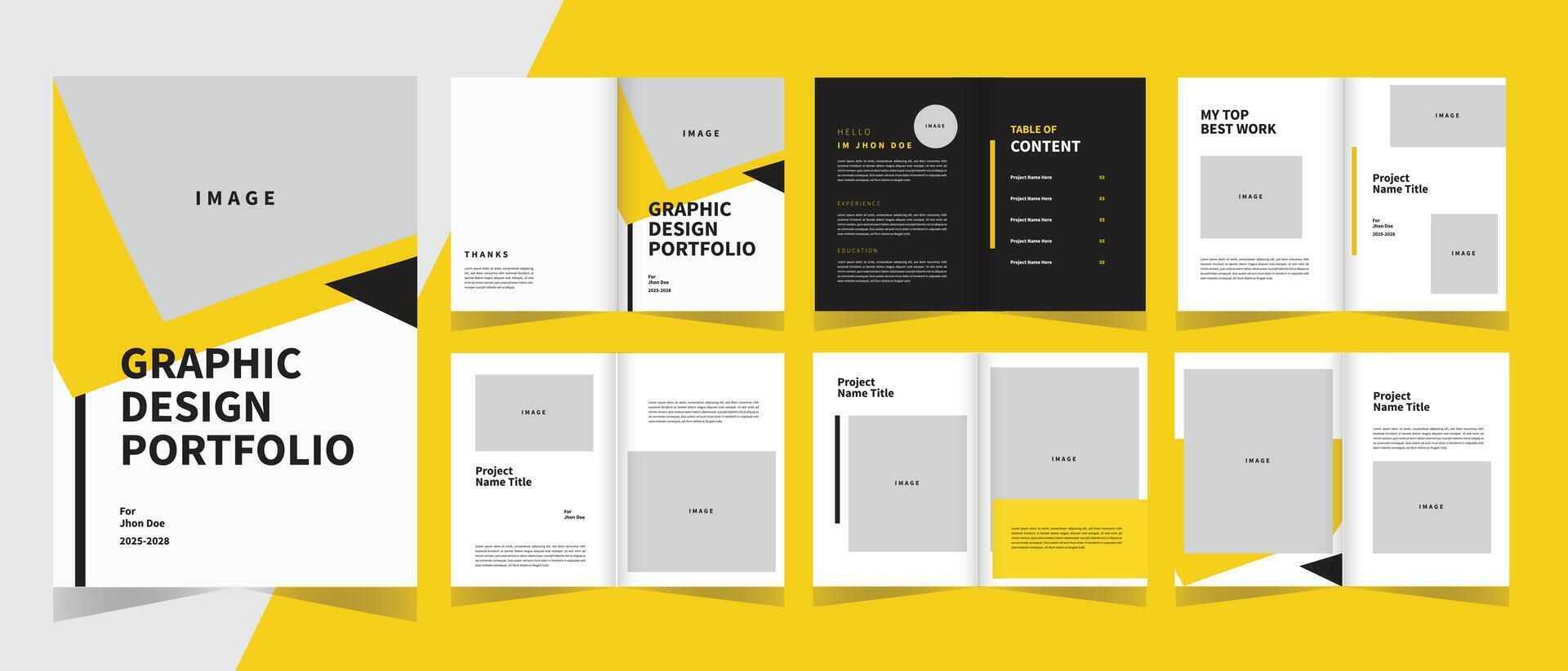 Graphic design portfolio template layout, portfolio design template vector