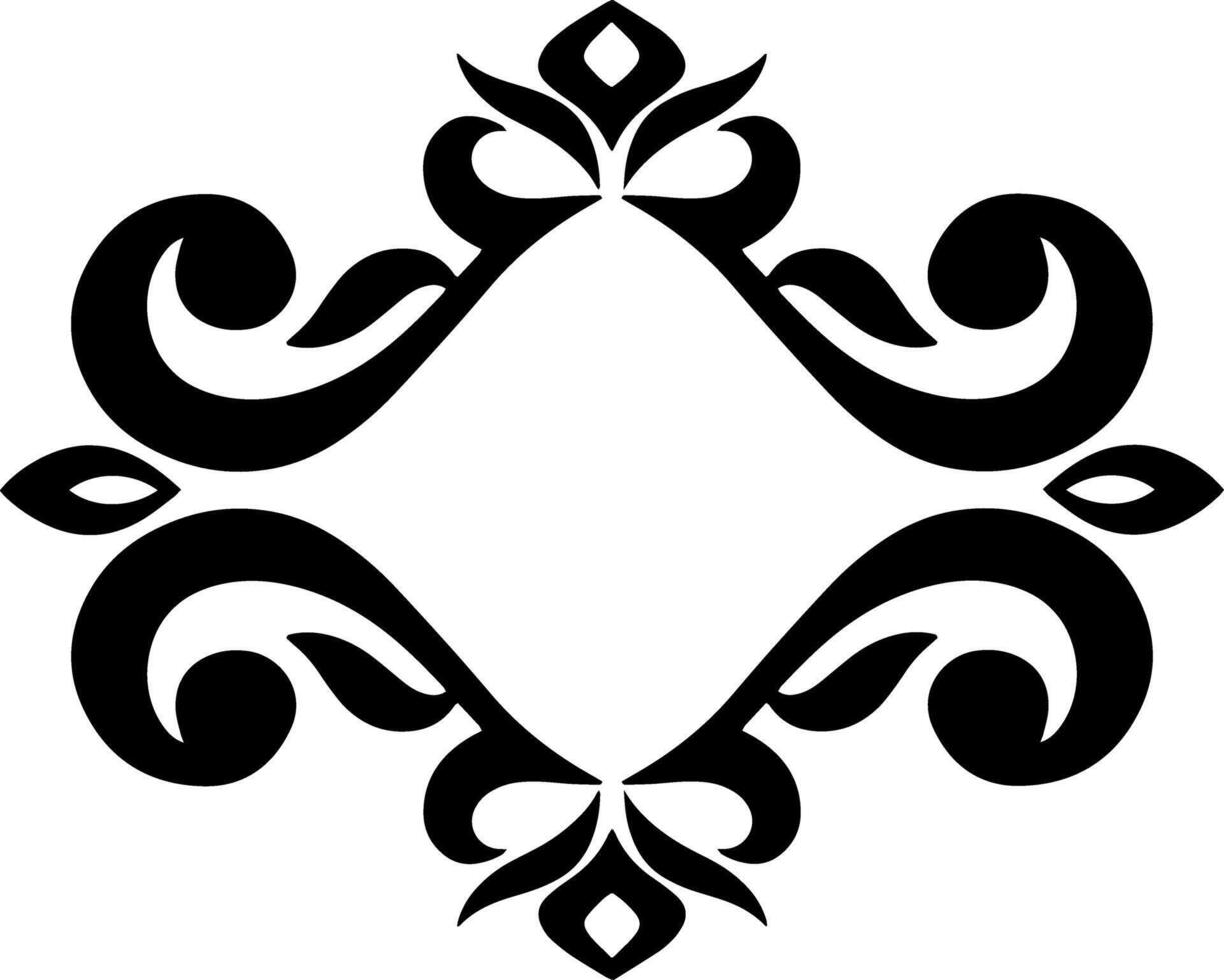 Vintage frame Damask stencil pattern vector