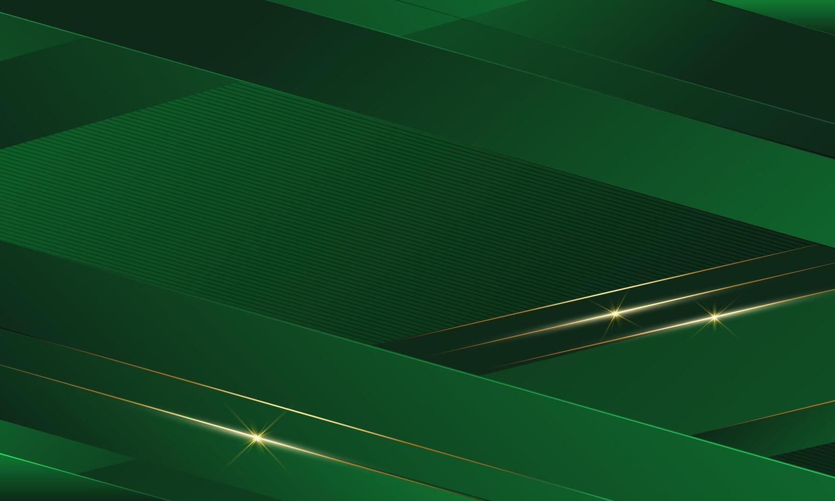 Green abstract background with golden lines and stripes. Graphic concept for your design vector