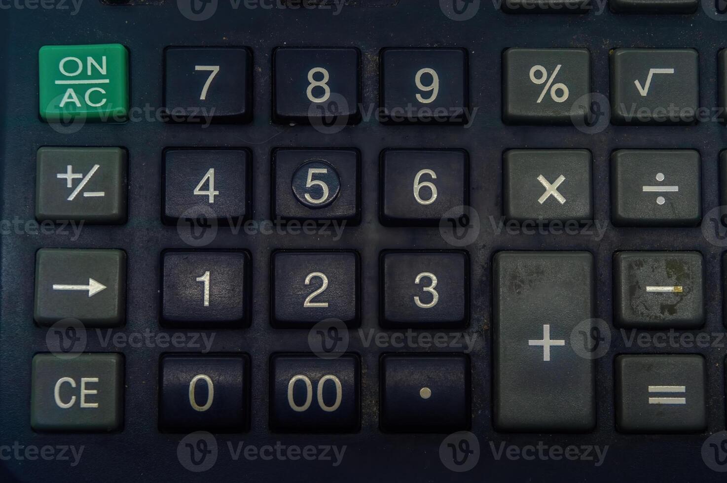 Close up of a calculator keypad with various function keys, including numbers, arithmetic operations, and special functions. Ideal for finance, education, and office related concepts. photo