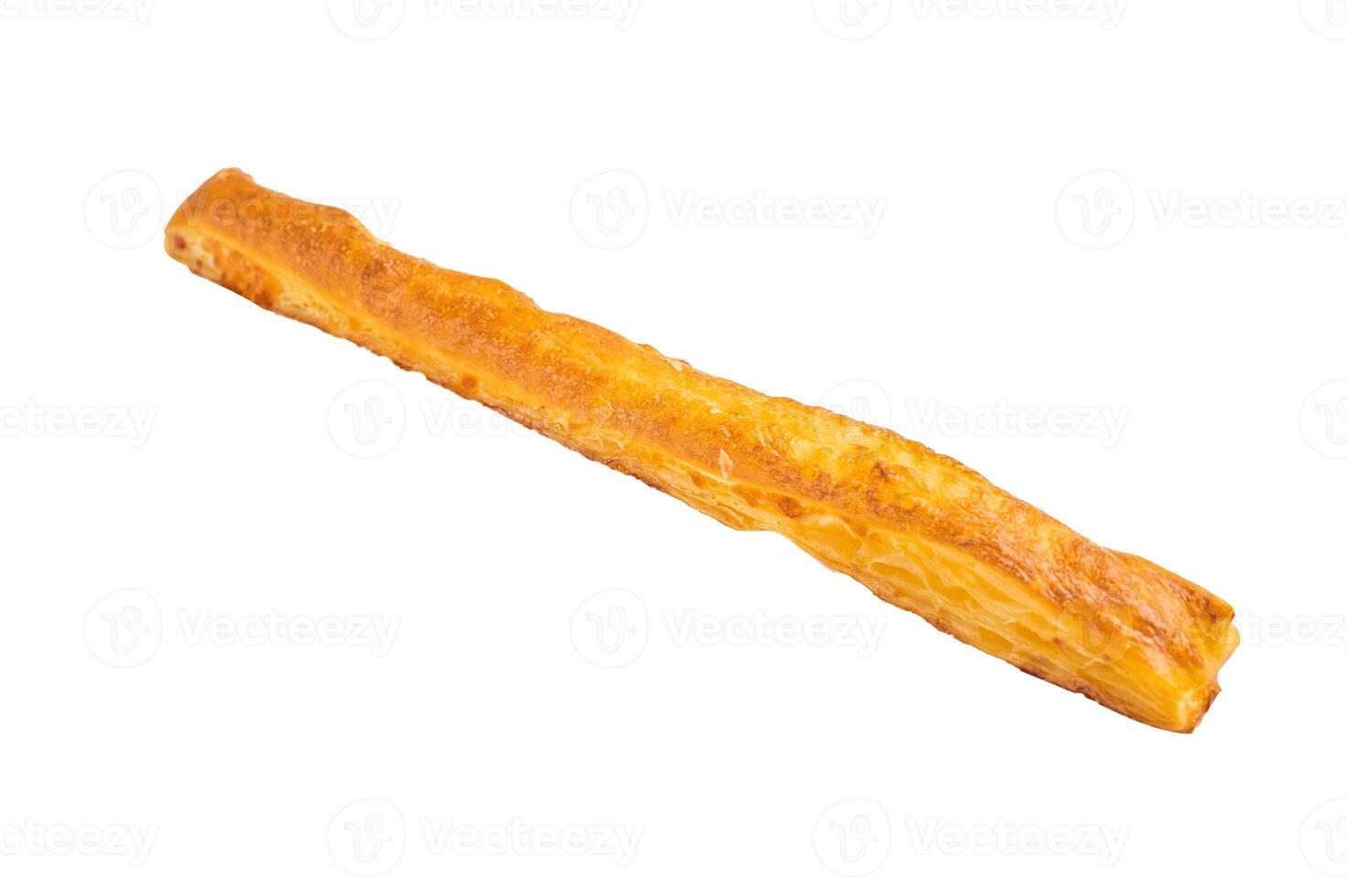 Cheese bread sticks, butter salted bread isolated on white background. top view photo