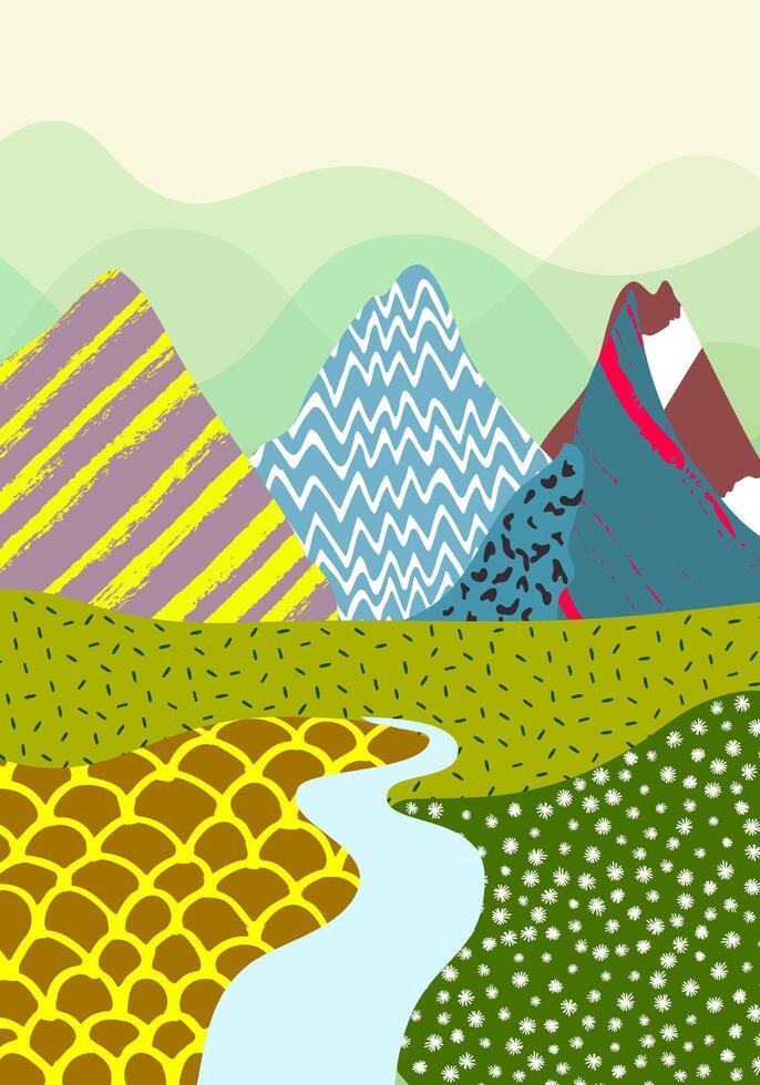 The fresh air of spring. Refreshing nature scenery. vector