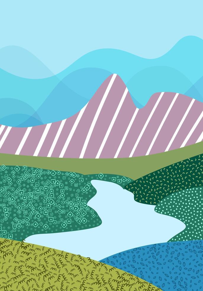 A Peaceful Holiday Experience in the Countryside. The Refreshing Power of Nature. vector