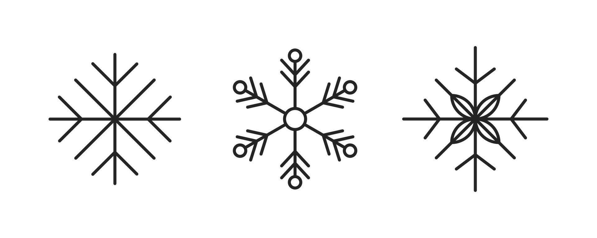 Snowflake line icon set. Snowflake design . Winter symbol. Snowflake editable stroke vector