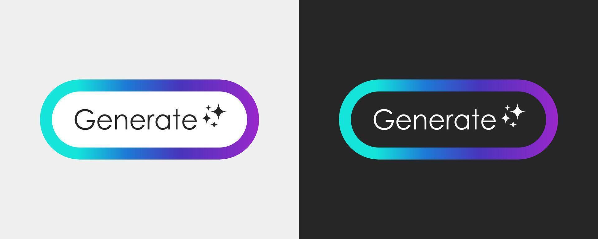 Generate Ai button. Artificial intelligence generate sidebar. Command prompt button to generate ideas. UI UX, apps, websites, and Interfaces. illustration vector