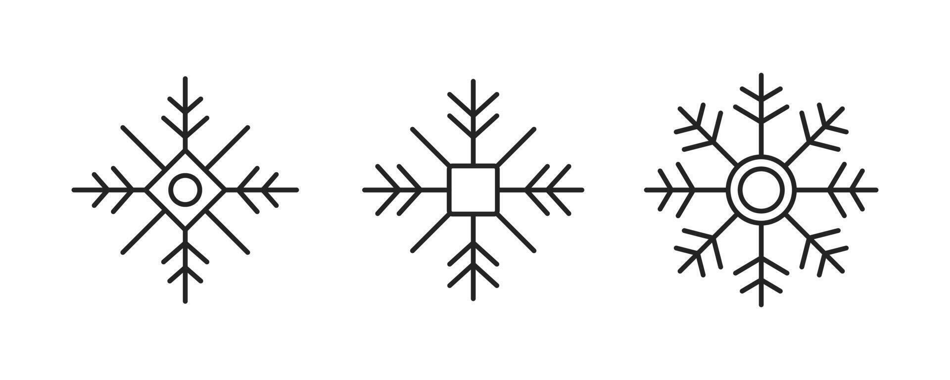 Snowflake icon. Snowflake logo sign set. Winter symbol. Snowflake line editable stroke vector
