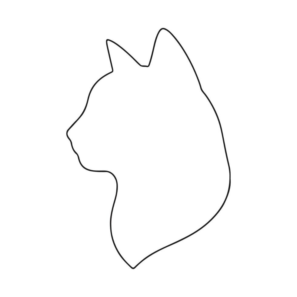 Minimalist Line Art of a Cat's Profile in Elegance. vector