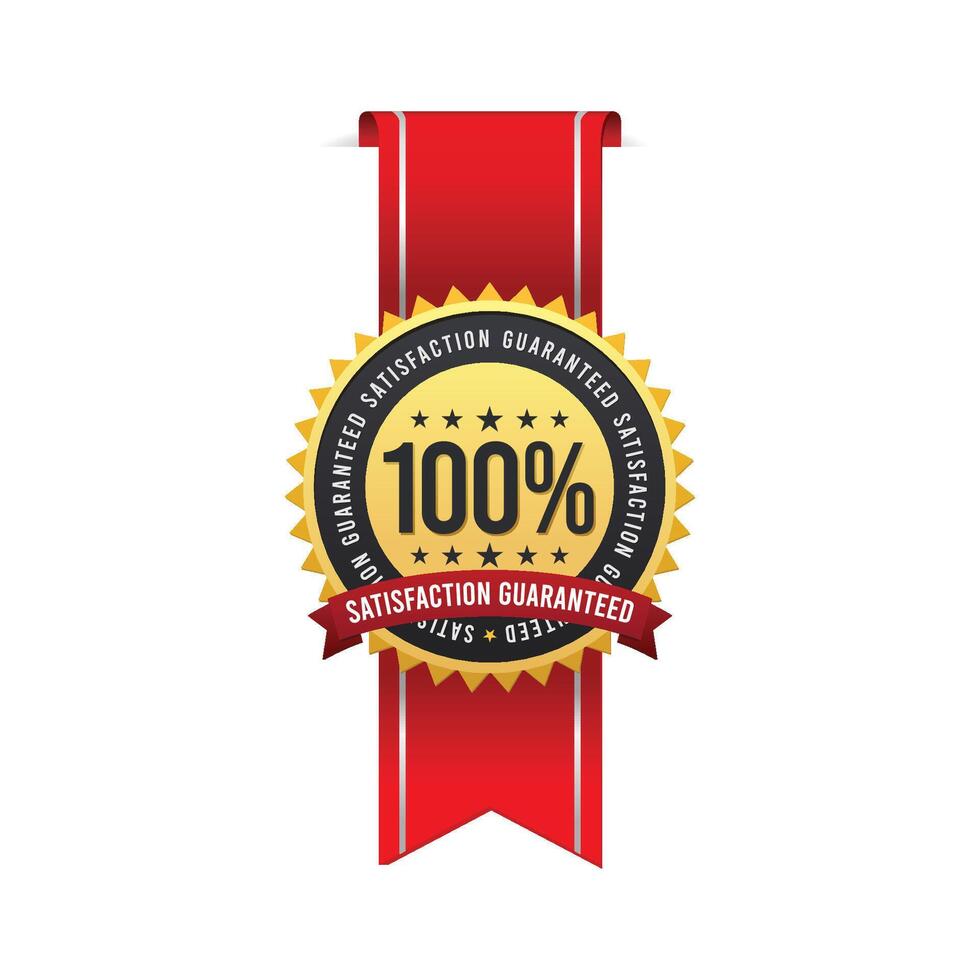 100 Satisfaction Guaranteed badge symbol vector