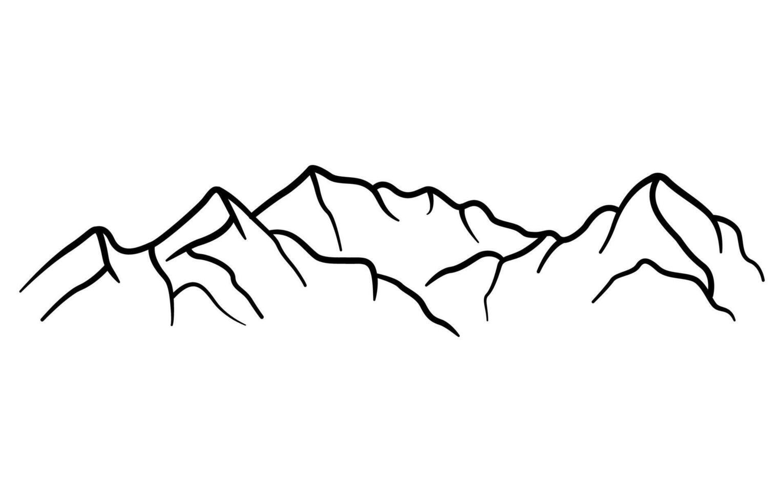 landscape mountain simple linear style vector