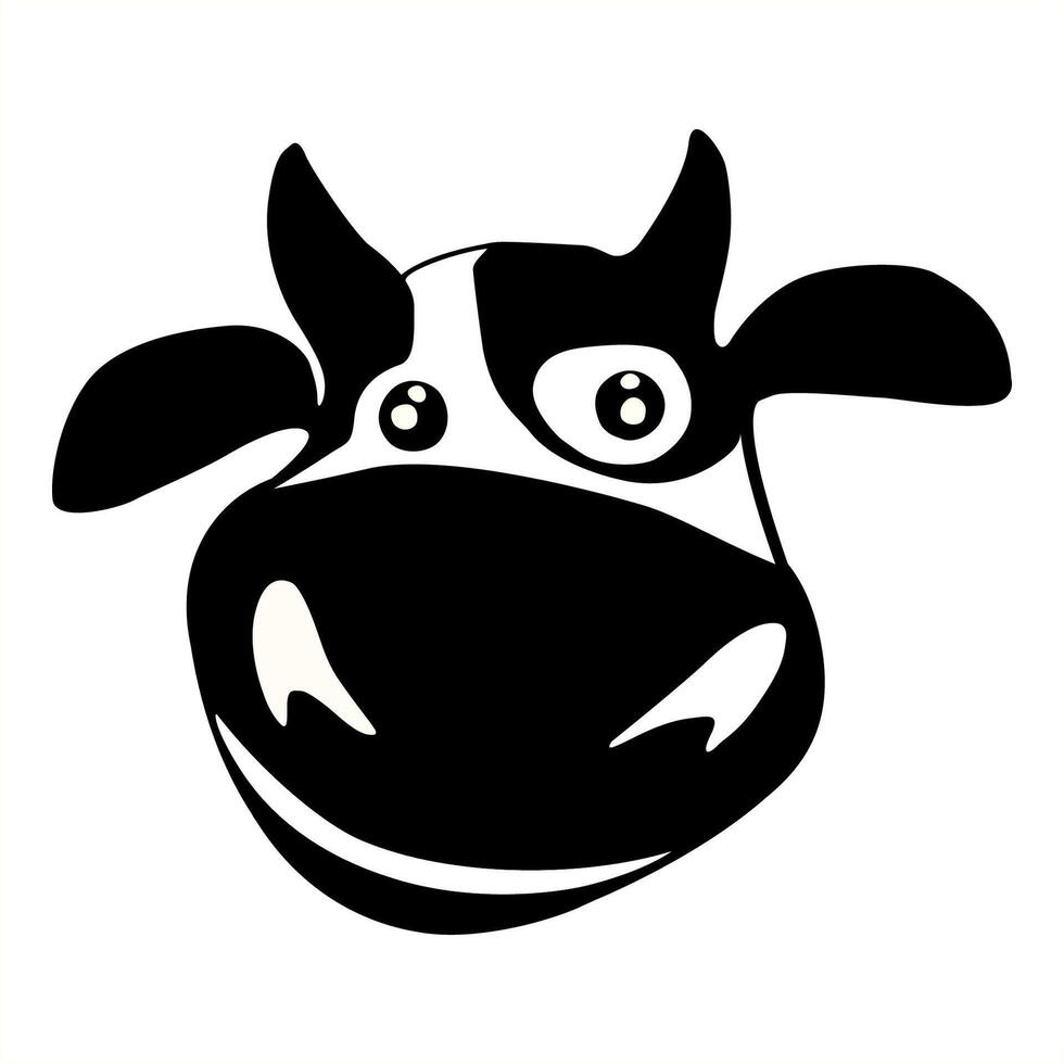 cute Cow smile face cartoon vector