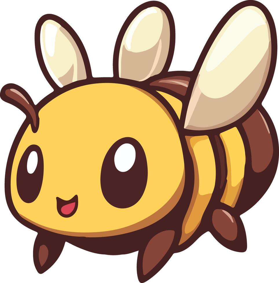 Cute Bee flying Mascot style cartoon on white background vector