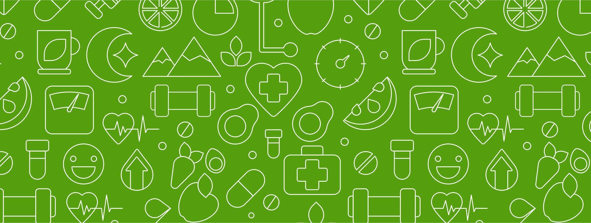 Minimalist Healthcare Header. Geometric Line Art Pattern for Medicine and Fitness Themes, Wellness vector