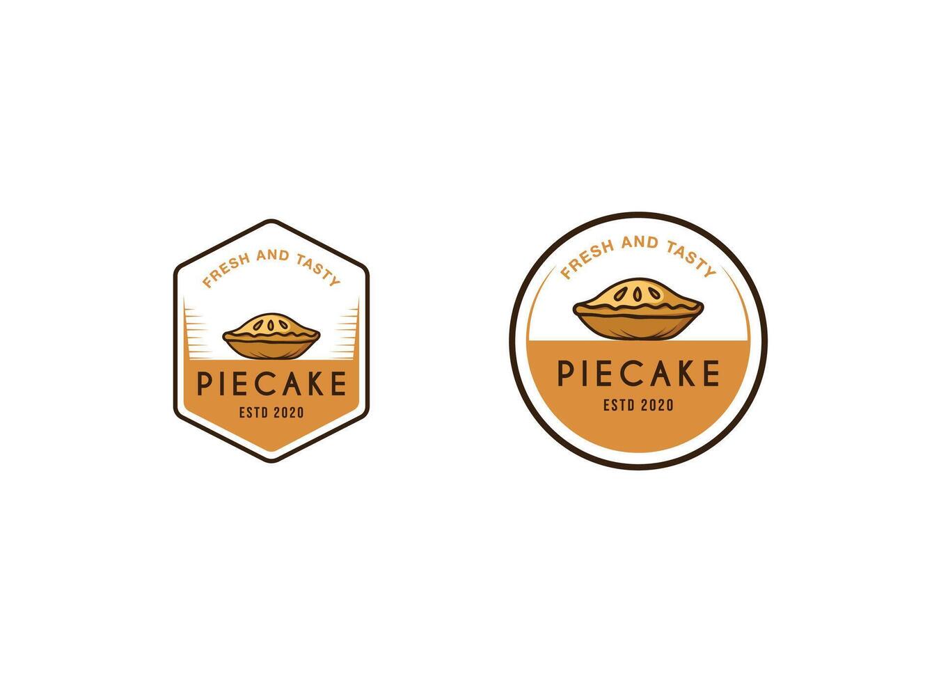 Pie cake shop logo design vector