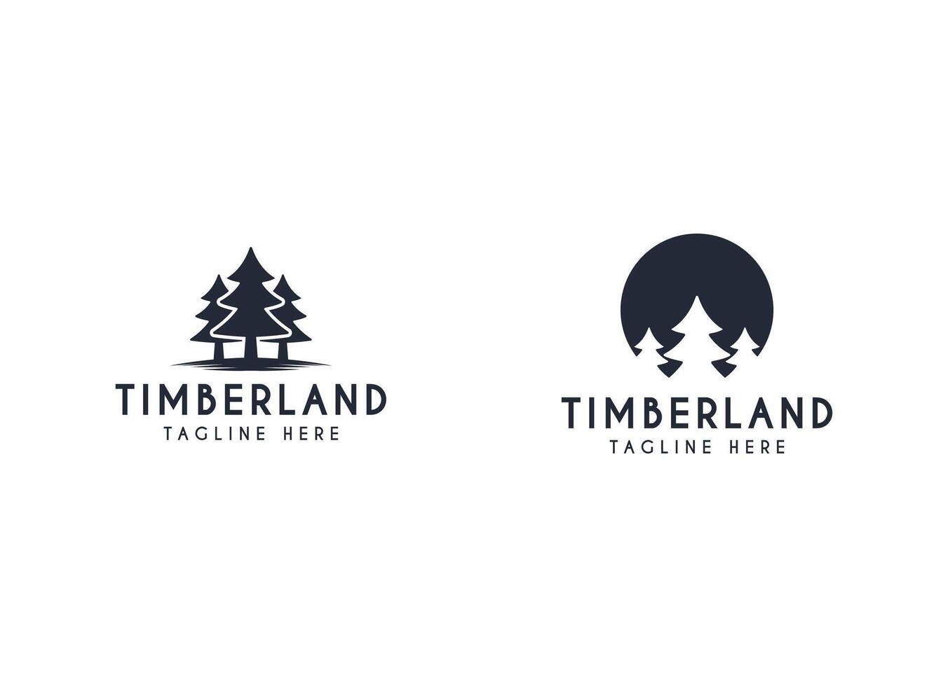 Silhouette of three pines tree similar with evergreen fir conifer spruce cedar larch cypress tree vector
