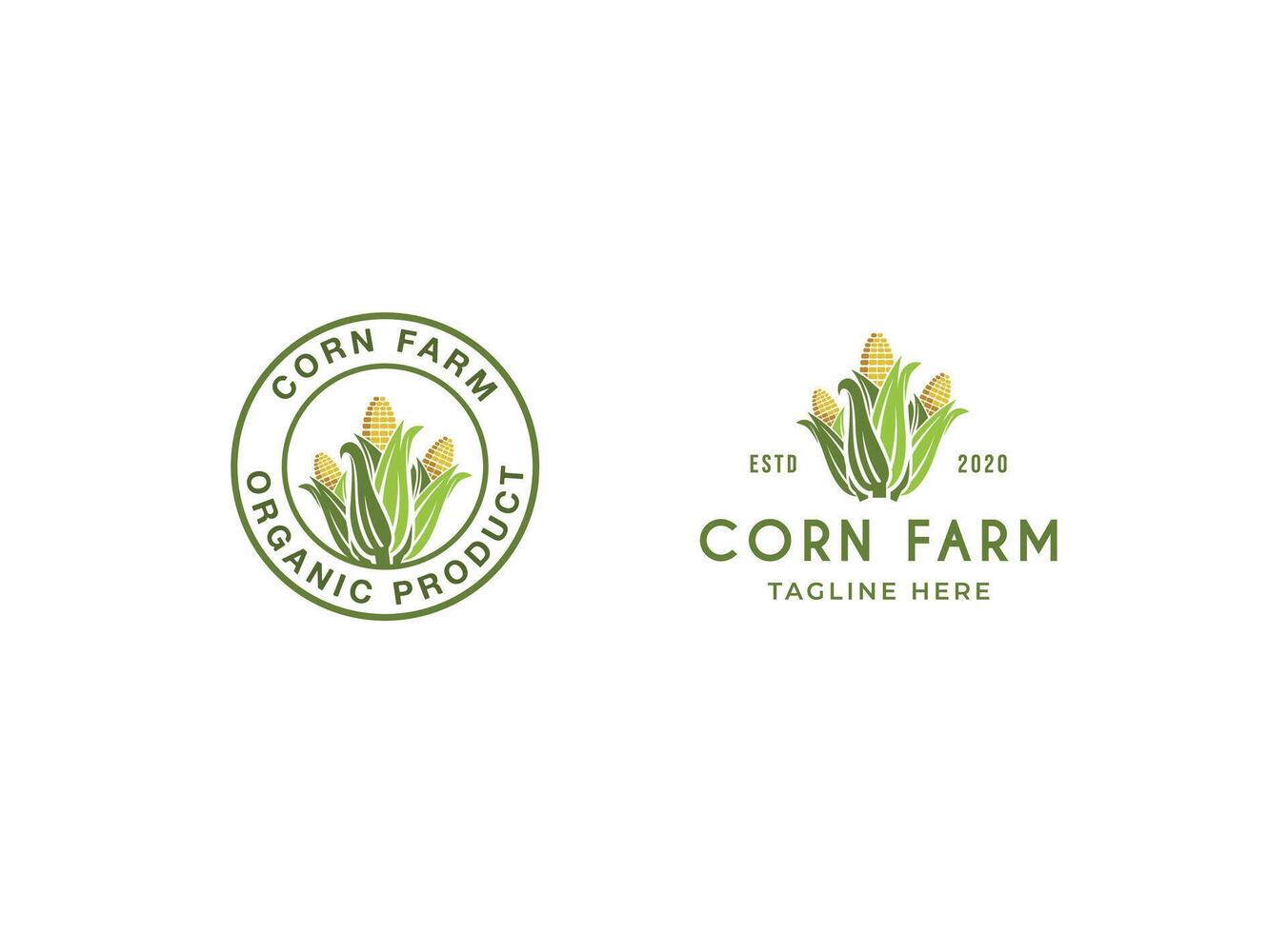 Organic corn farm logo design vector
