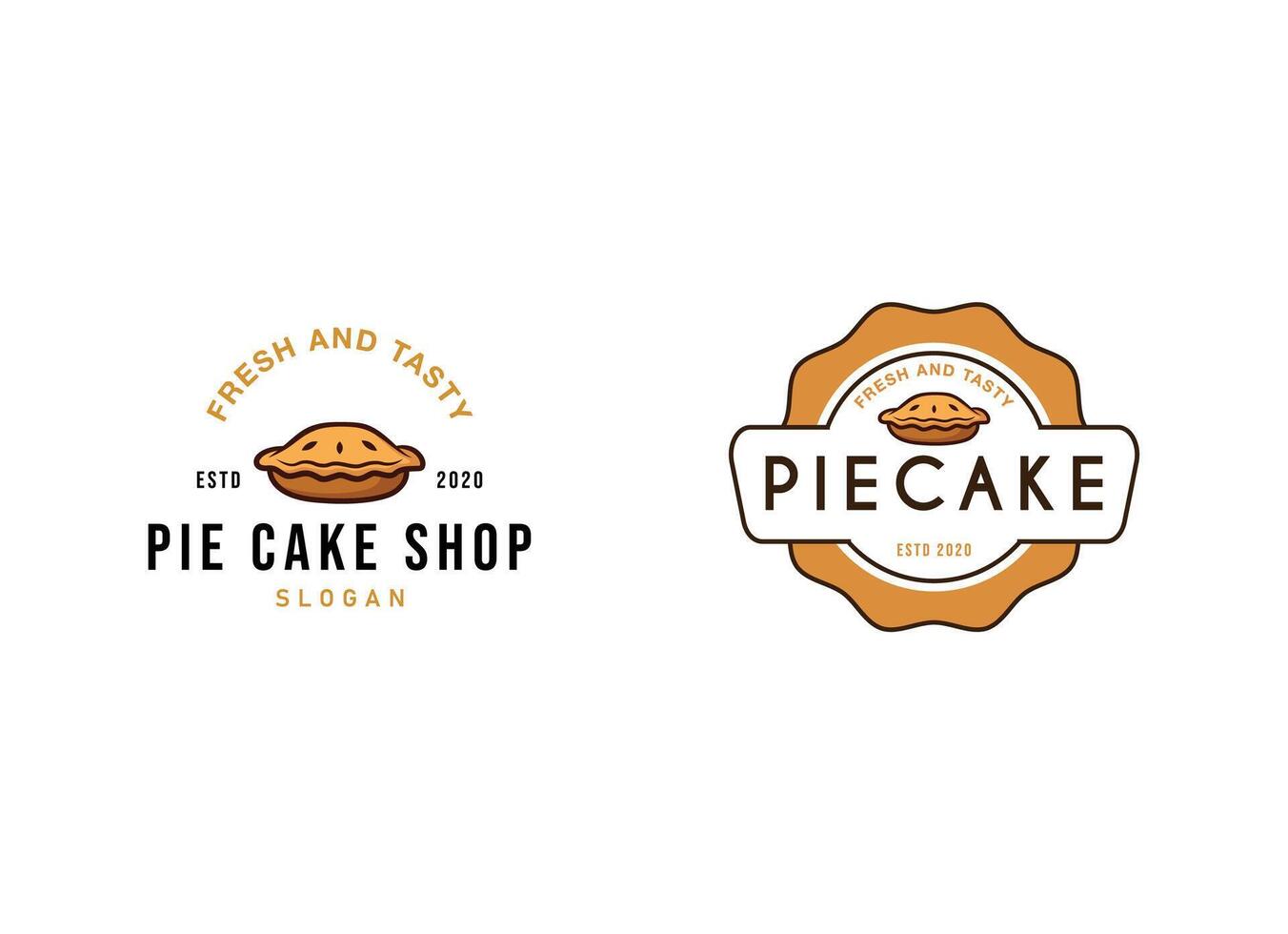Pie cake restaurant logo design vector