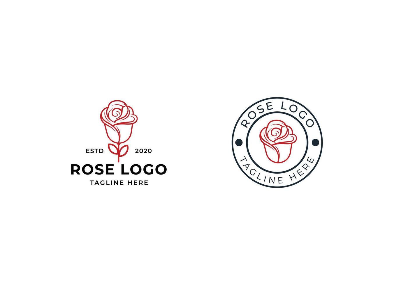 Beauty rose and minimalism logo. Rose flowers logo design template vector