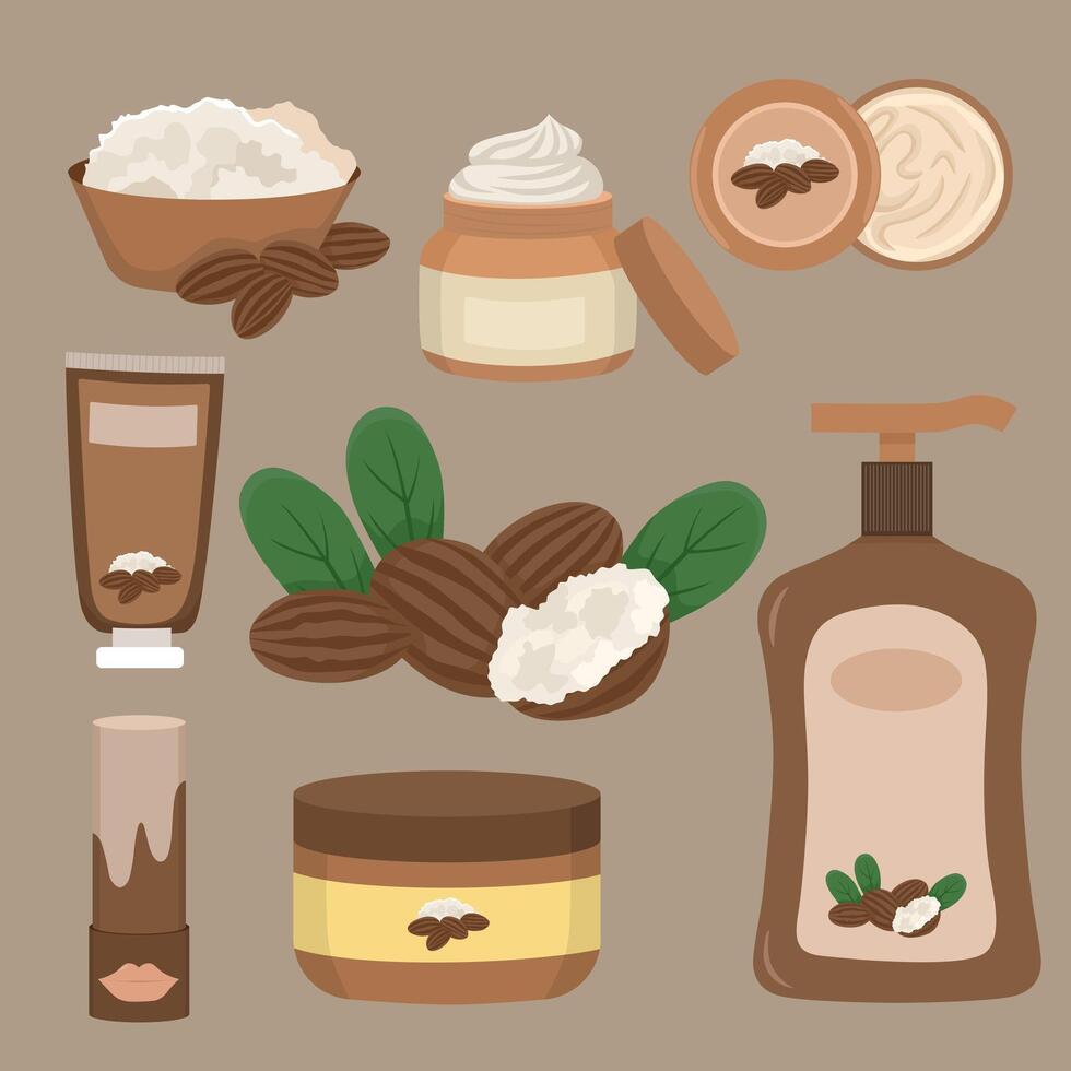 Shea butter skincare product vector