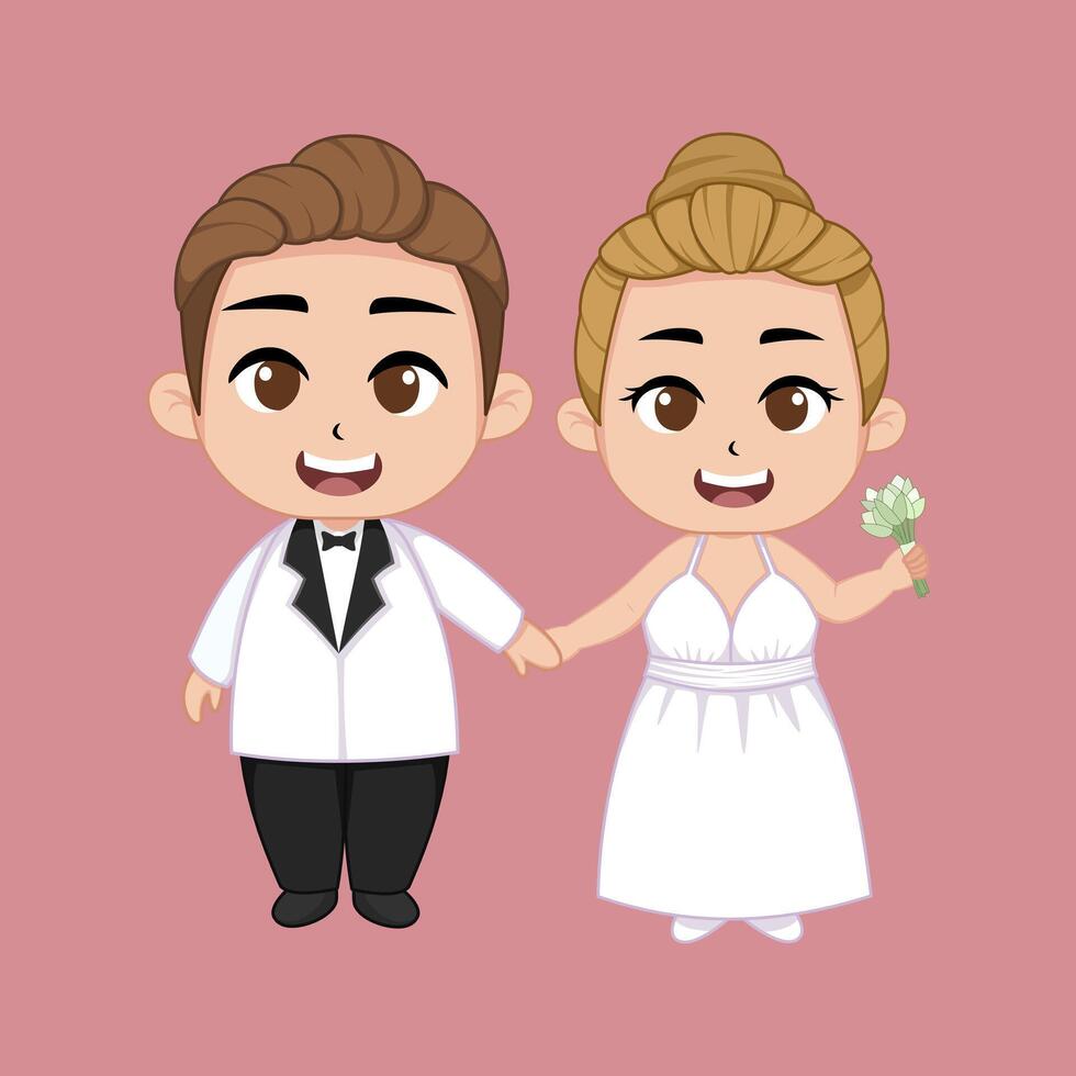 Chibi married couple vector