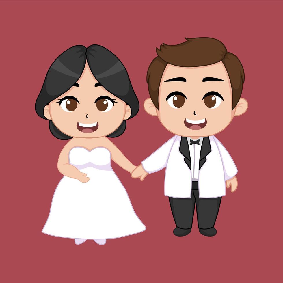 Chibi married couple vector